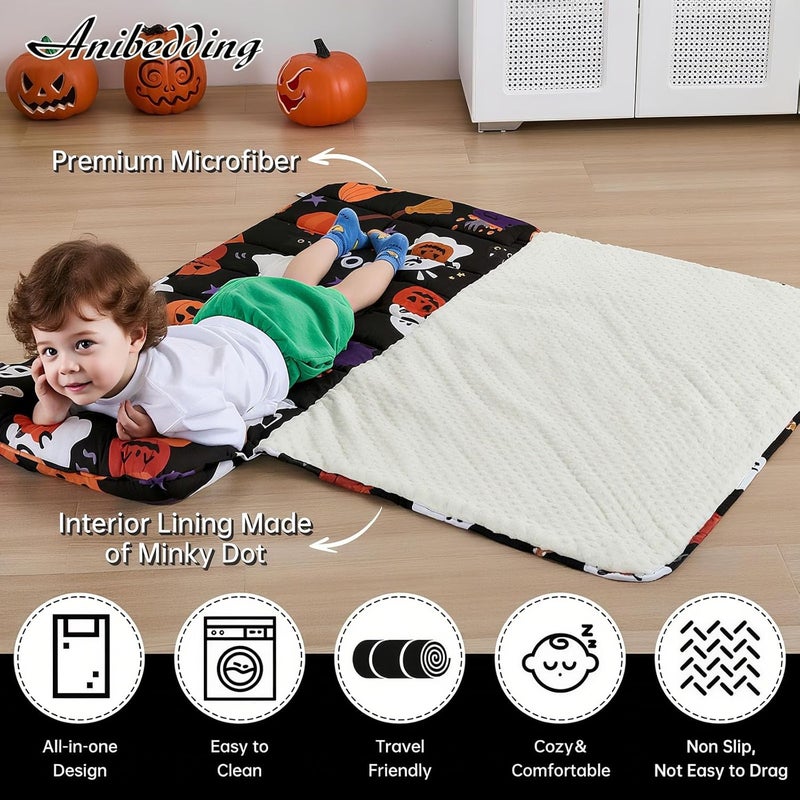 Anibedding Toddler Nap Mat with Pillow, Halloween Style Slumber Bags for Kids Daycare Preschool Travel Camping - Image 5
